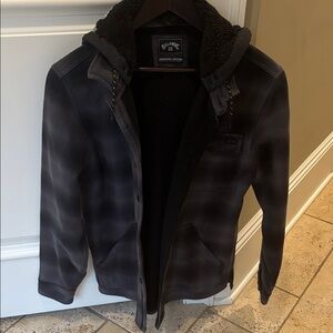 Billabong Men's Dark Plaid Shirt Jacket